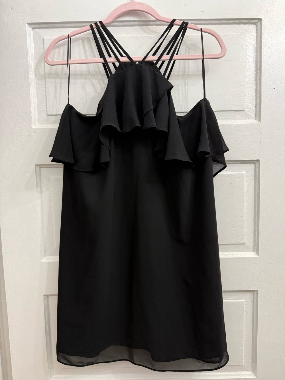 Women’s Cold-Shoulder Ruffle Dress - Black